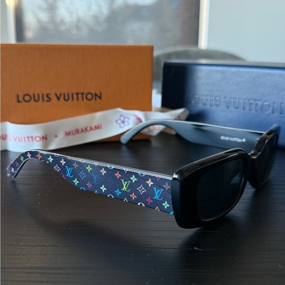 Louis Vuitton x Takashi Murakami Black Sunglasses with Multicolor Pattern